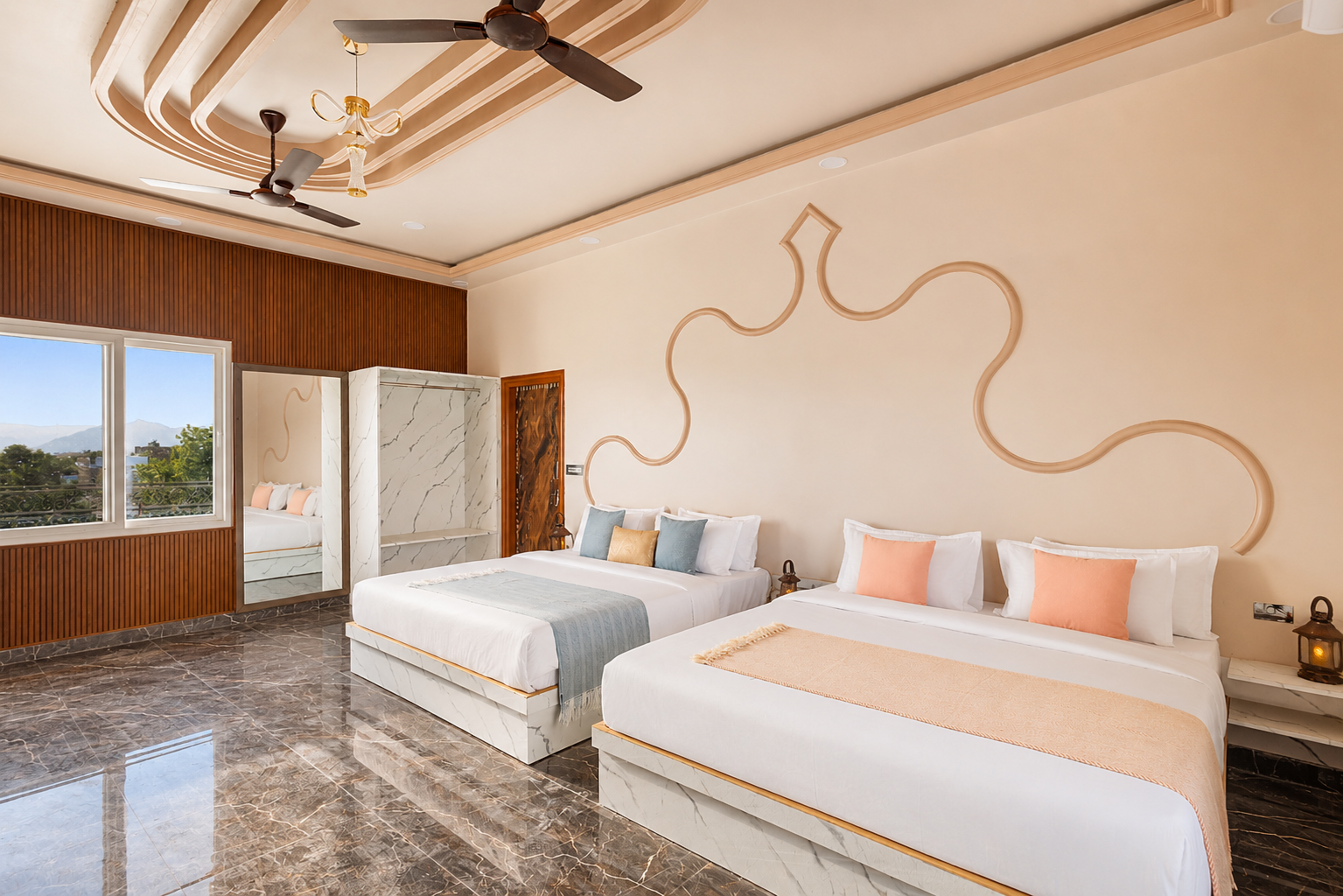 Gold Palm Macaroon | Family Suite in a Serene Resort with Shared Pool, Dining, & Garden | Near Popular Tourist Attractions — photo 16