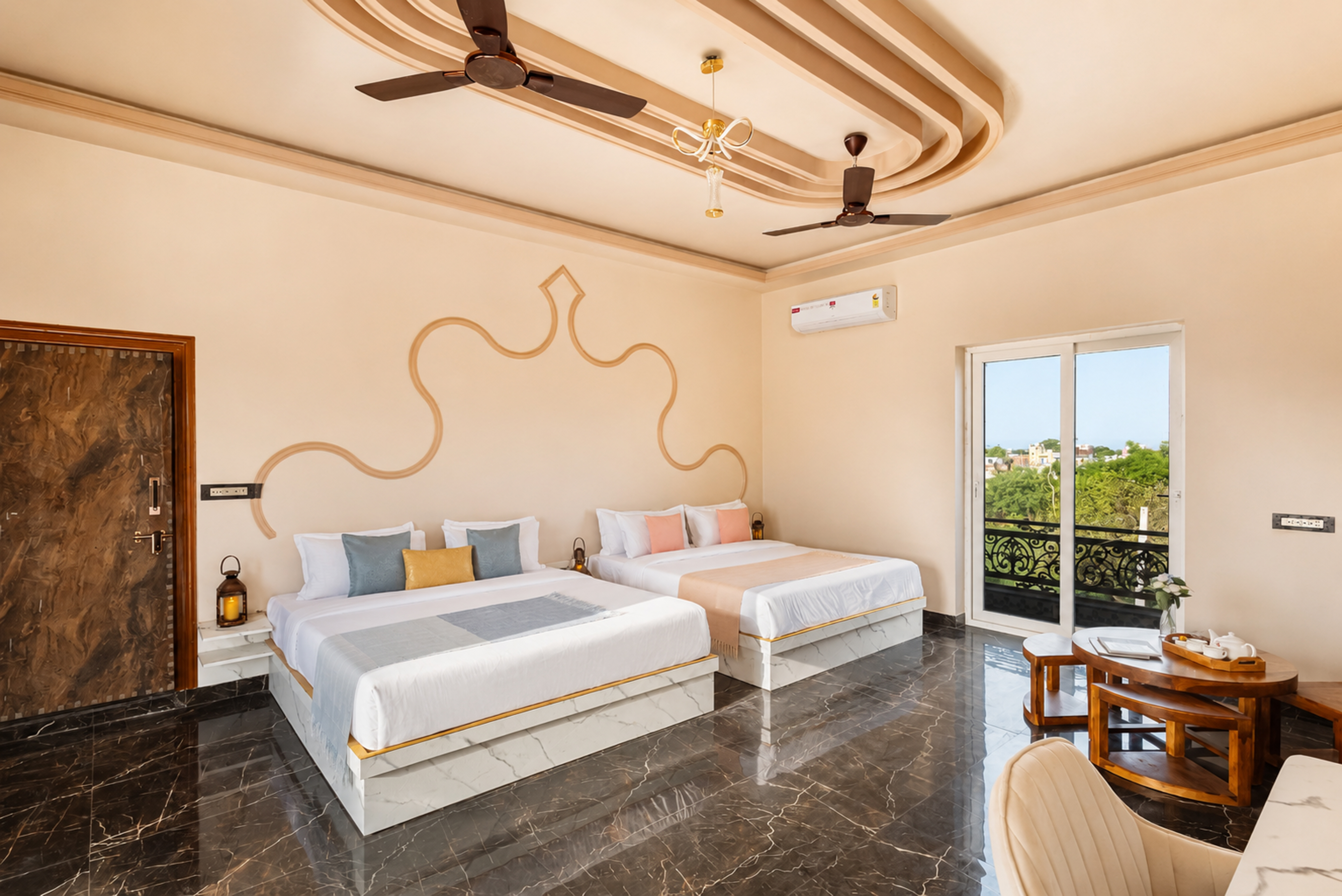 Gold Palm Macaroon | Family Suite in a Serene Resort with Shared Pool, Dining, & Garden | Near Popular Tourist Attractions — photo 8