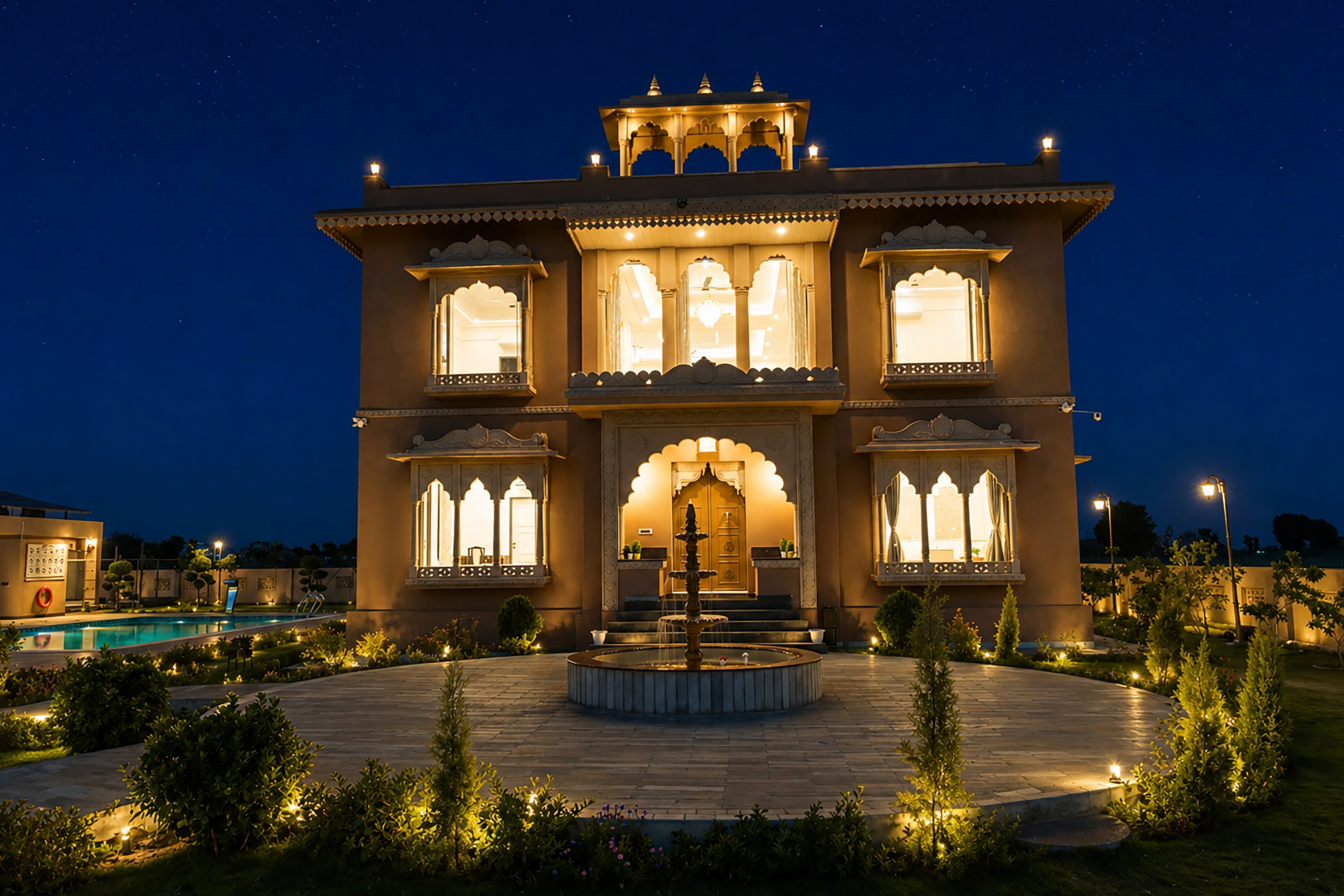 Nirvana Farms | Heritage-Style 5-BHK Farmhouse with Private Pool, Lounge Area and Garden — photo 21
