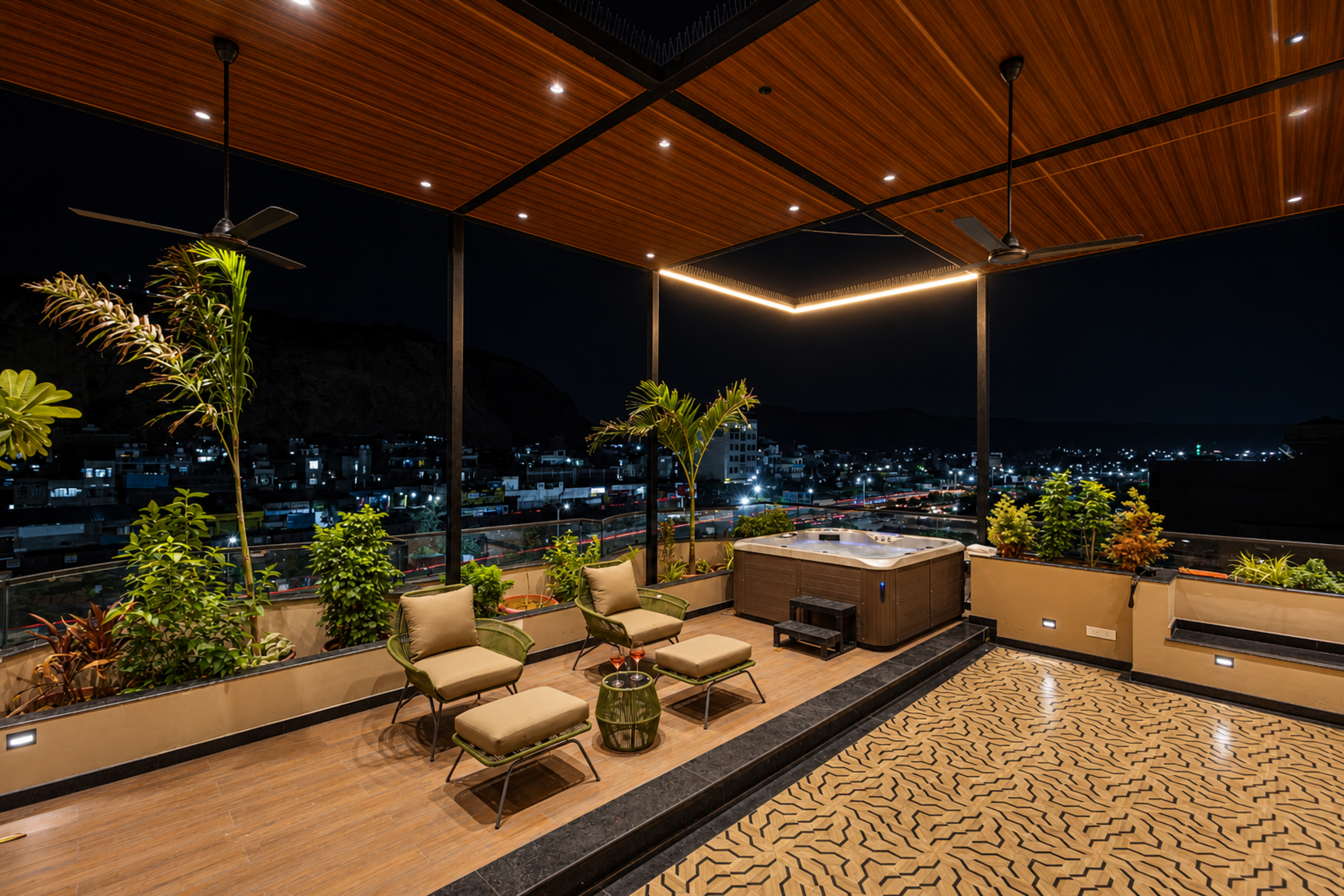 GIRI Penthouse | 2-BHK Penthouse with Terrace, Open-air bar, Lounge, Outdoor jacuzzi & Aravalli Views — photo 21