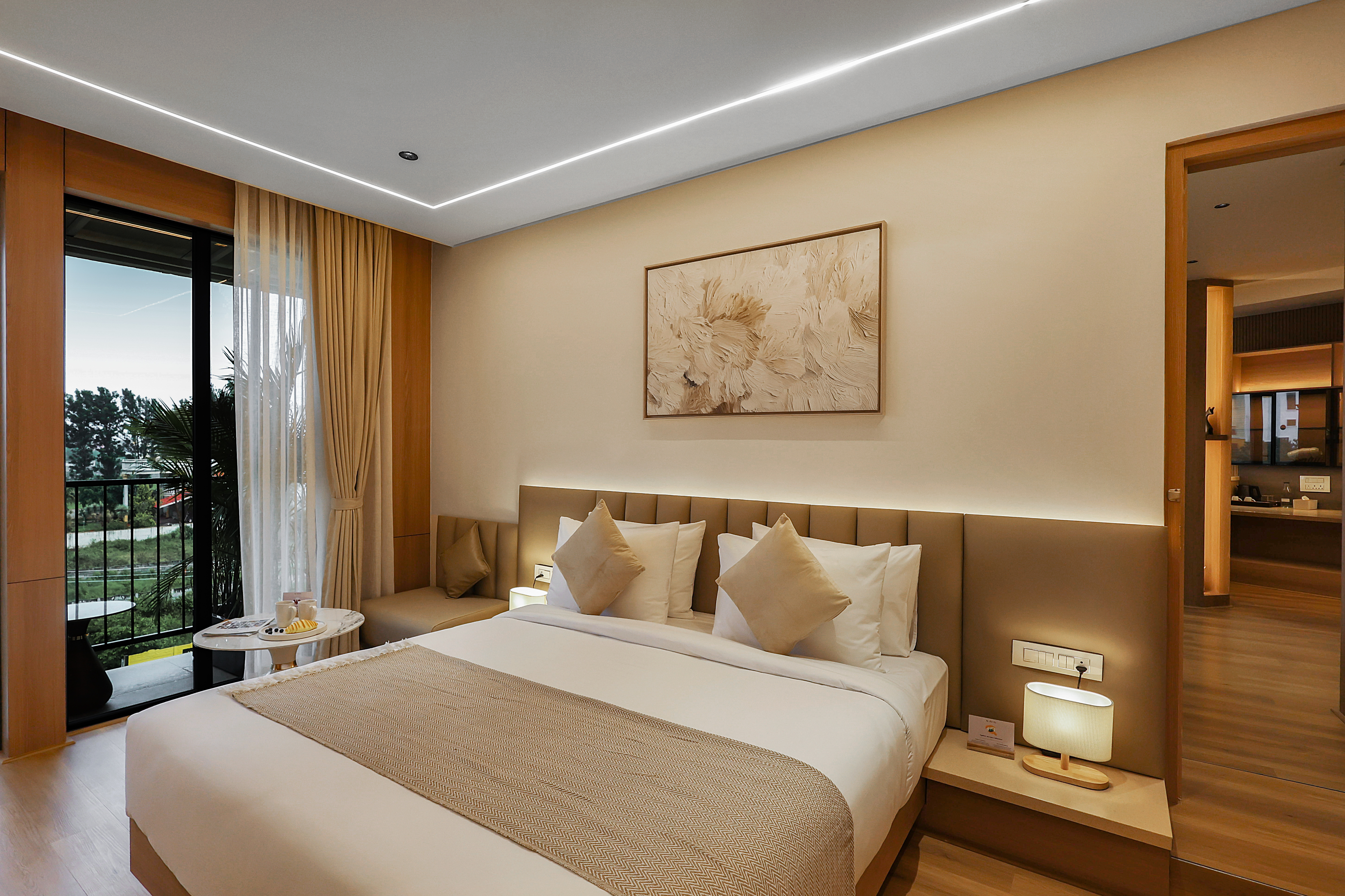 Savian Suites Azure | Premium Room with Balcony in a Business Hotel in Chikkajala, Close to Major Restaurants, Bars & Clubs