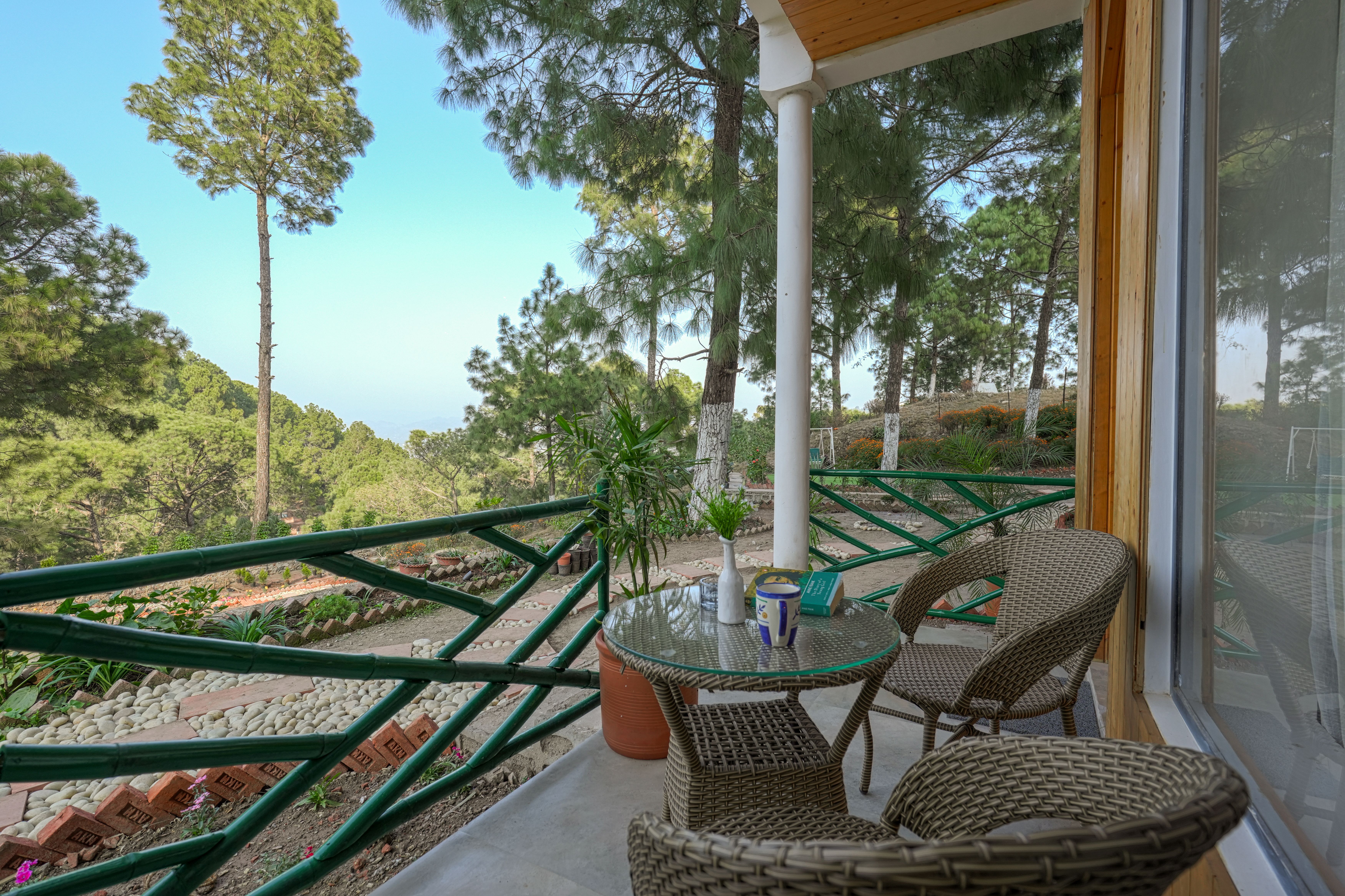 Pine View Resort | Pet-friendly Hilltop 1-Suite With Garden-Facing Balcony, Rooftop lounge, Restro & Game Zone — photo 14
