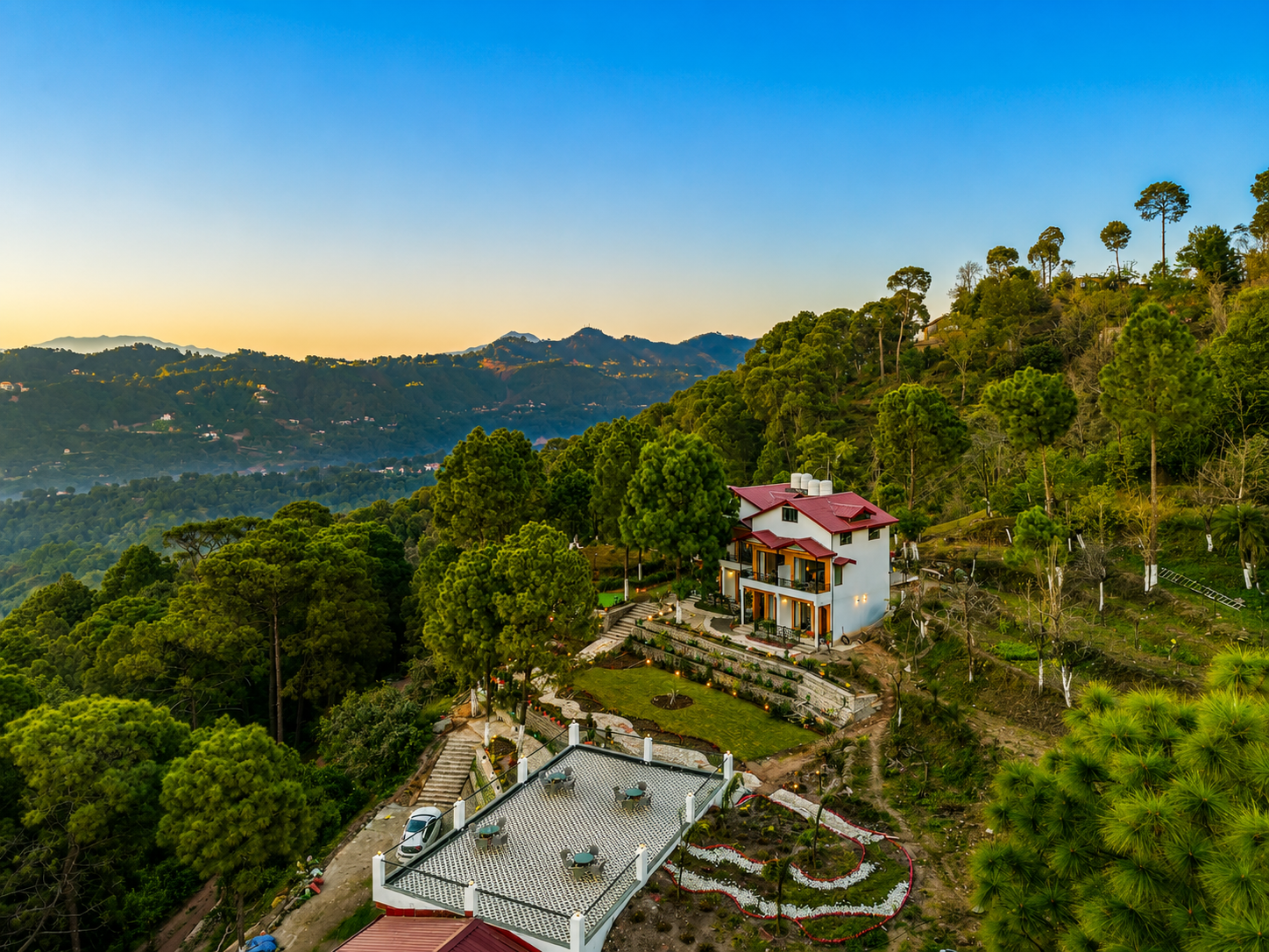 Pine View Resort | Pet-friendly Hilltop 1-Suite With Garden-Facing Balcony, Rooftop lounge, Restro & Game Zone