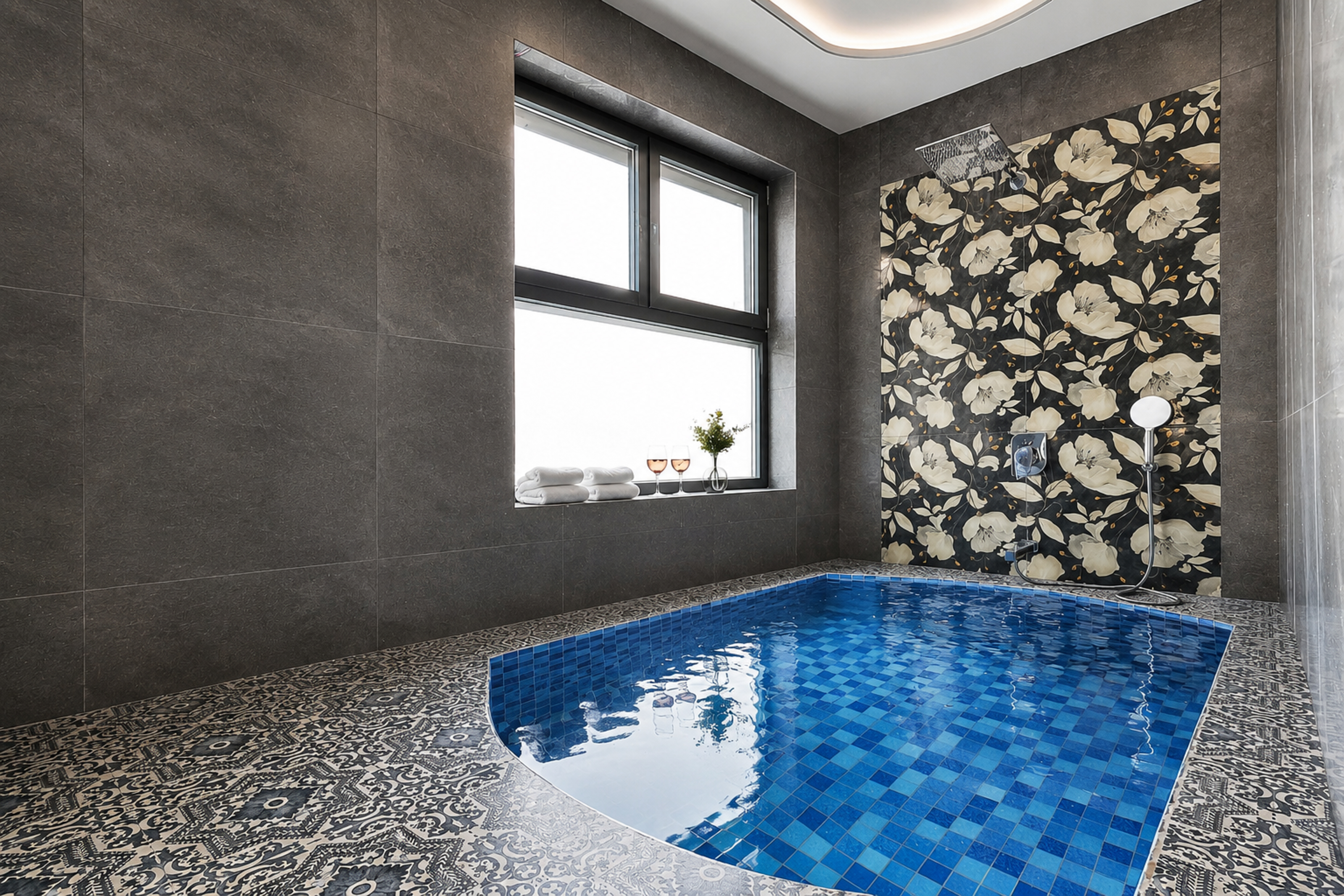 Gold Palm Ivory | Sophisticated Room with Elegant Bathtub, Shared Pool & Lush Green Views — photo 10