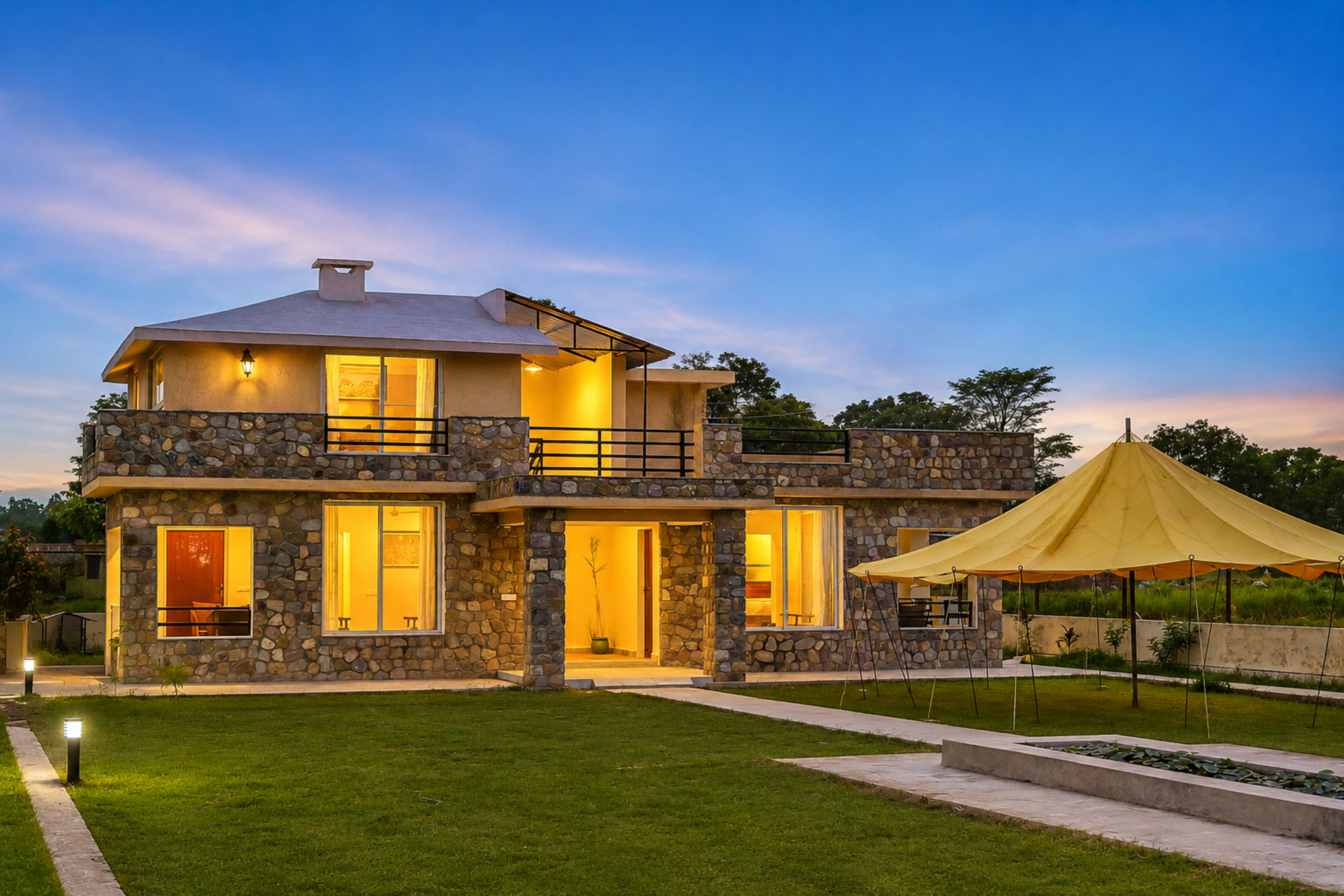 Dhela Jungle Retreat Pebble | Pet- Friendly Suite in a Mini Resort with Shared Pool Near Jhirna Safari Zone