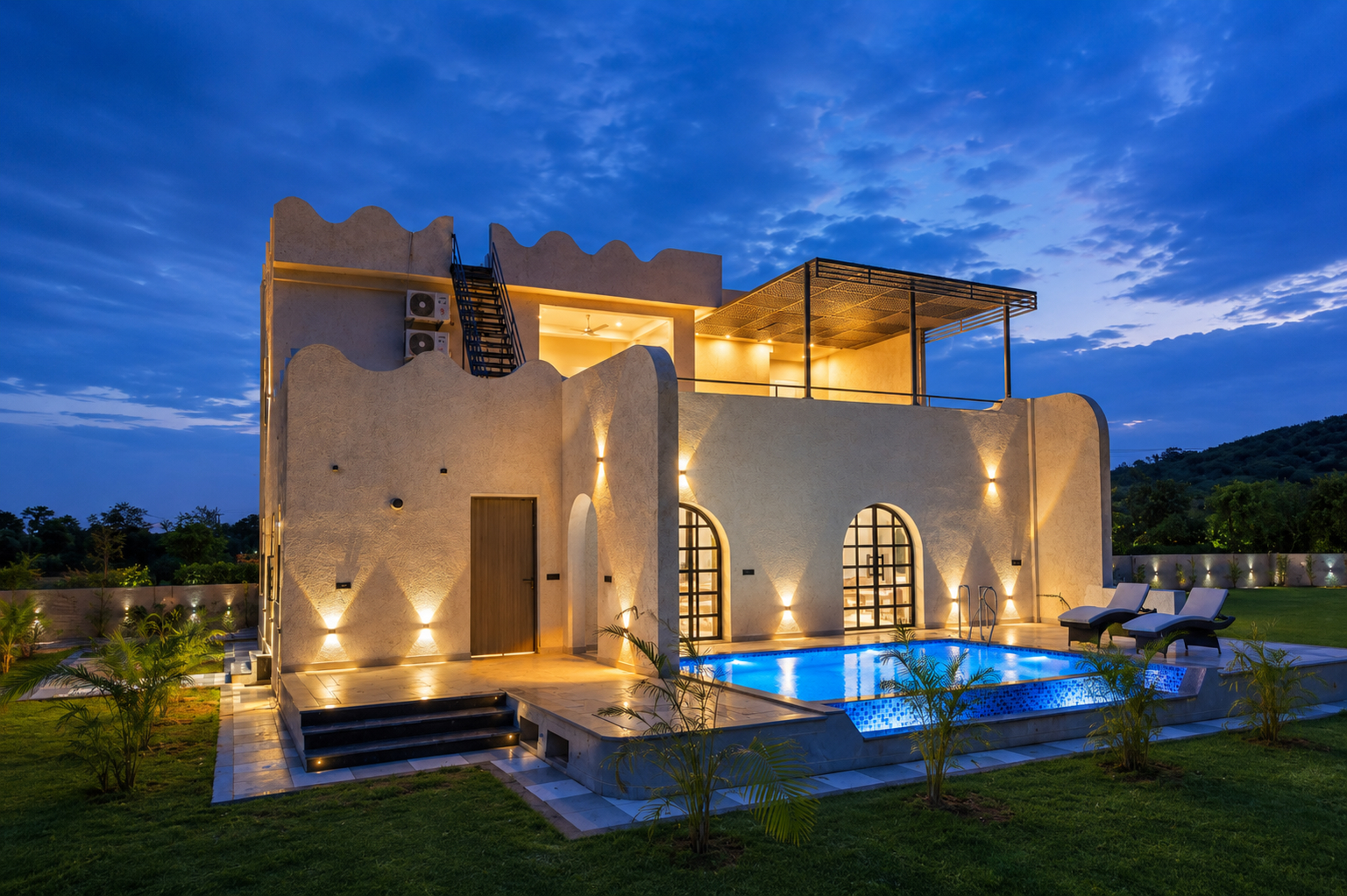 Belvedere Villa | Chic 4-BHK Retreat with Pool, Bar & Landscaped Garden
